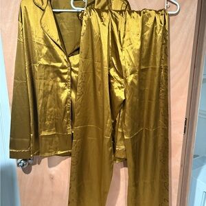 Taylor Swift Gold Satin Pajama Set